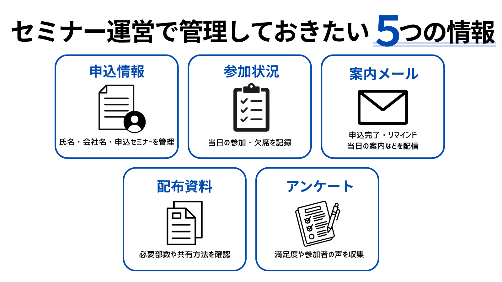 セミナー運営で管理しておきたい5つの情報